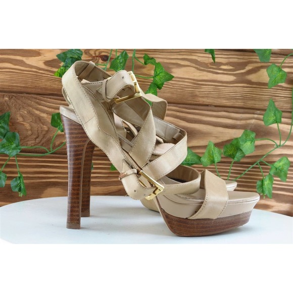 BCBGeneration Women Sz 7 M Brown Platform Leather Shoes - Picture 5 of 10